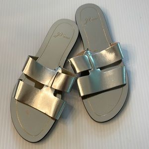 J crew silver Cyrus sandals.